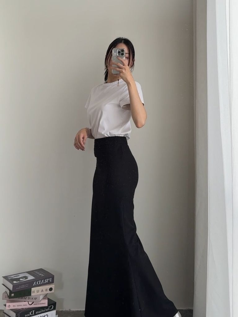 Zendy Draped Flare Suit Skirt