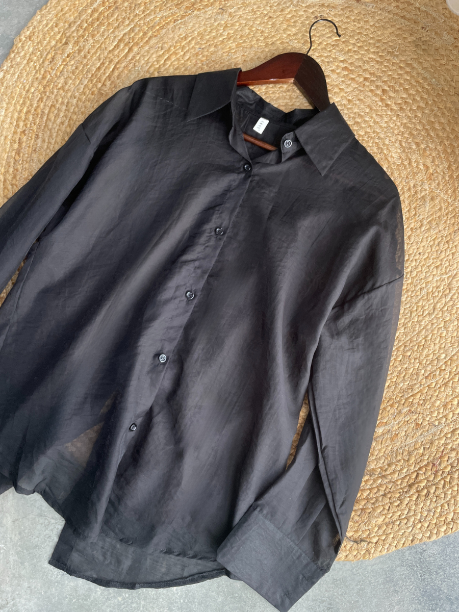 Leyla Tie Back Chiffon Shirt with Padded Inner Top-The Black Bow-