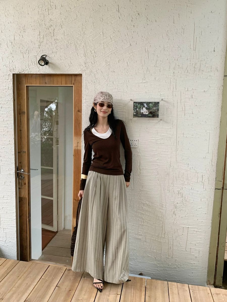 Prep Fake Two-Piece Color Binding Top