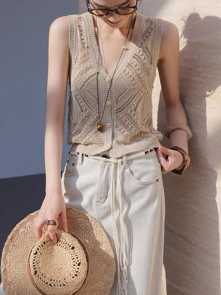 Michal Bold Knit Sleeveless Top