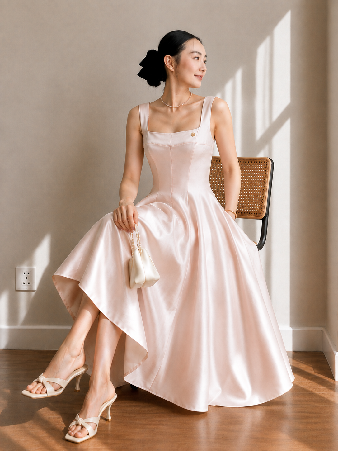 Curtis Sculpted Satin Gown
