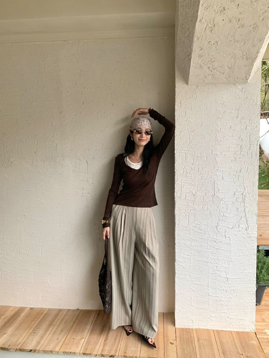 Prep Fake Two-Piece Color Binding Top