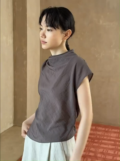 Haven Draped Collar Top