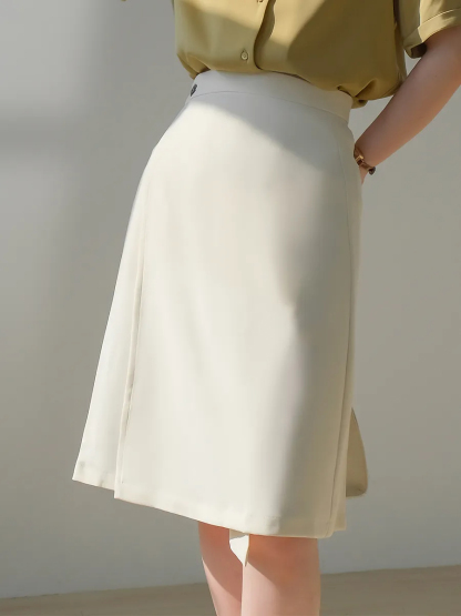 Xanthi Knee Length A-Line Skirt (Discounted-S size)-The Black Bow-