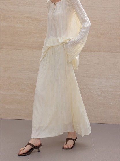 Hailey Lightweight Knit Long-Sleeve Top & Skirt (Sold Separately)