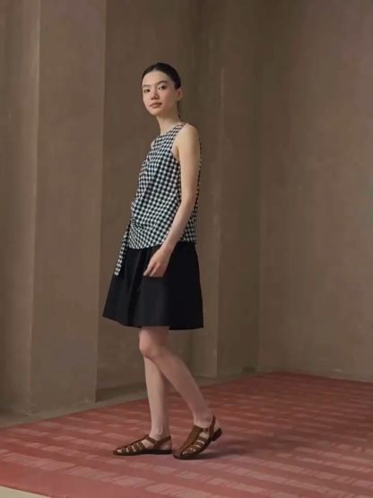 Ryder Checked Sleeveless Top