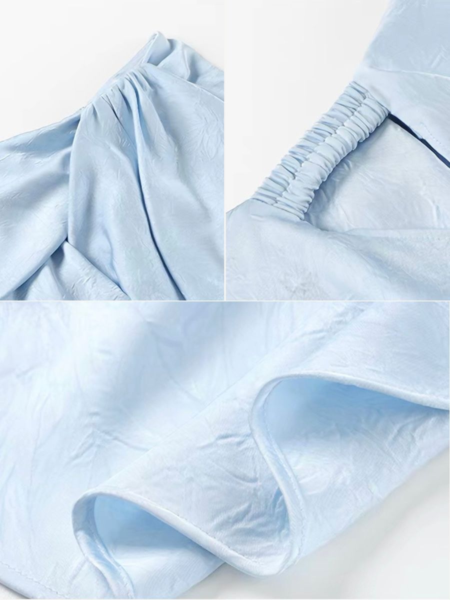 Falishia Crinkled Satin Tube Top and Pants (Top & bottoms sold seperately)