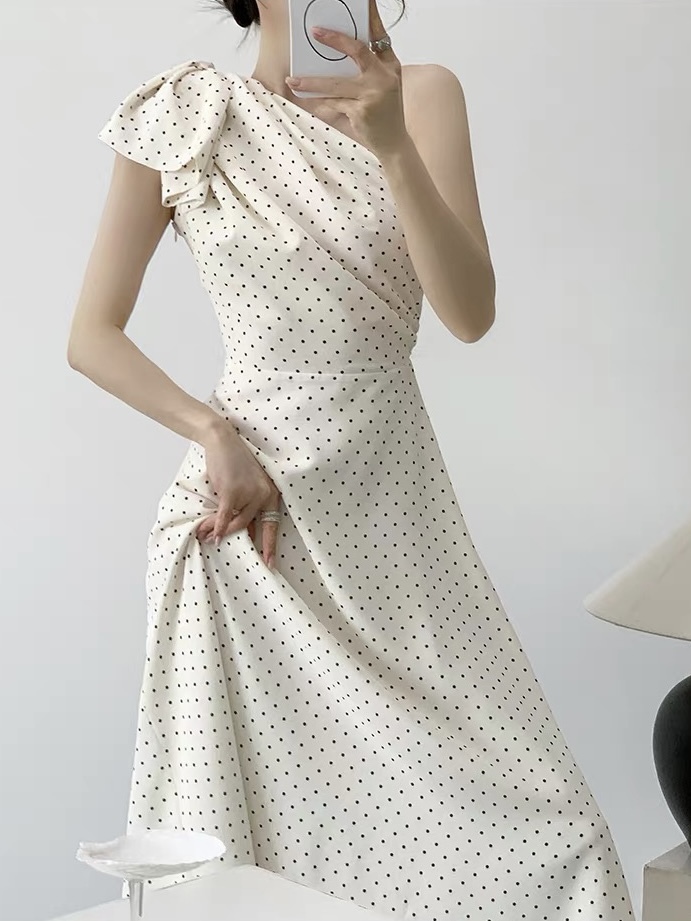 Katry Bow Shoulder A-Line Dress