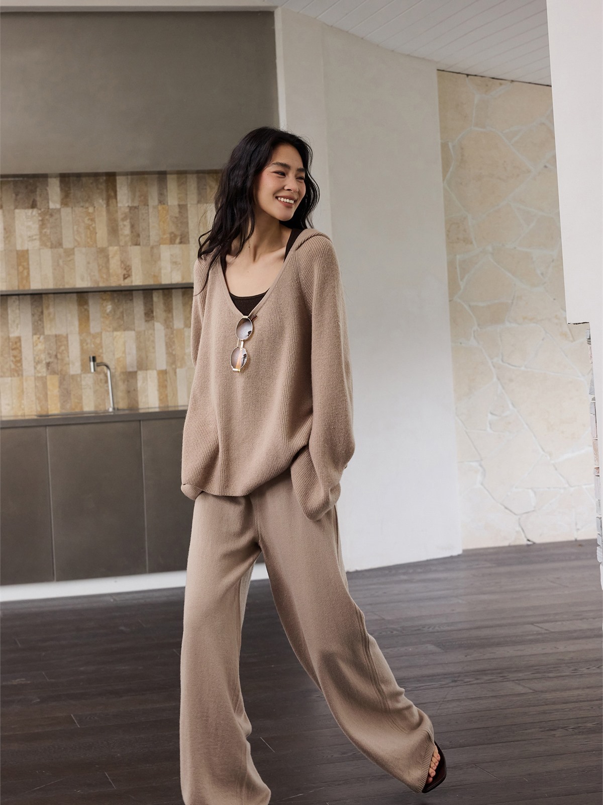 Hya Oversized Knit Top, Singlet & Wide-Leg Pants (Sold Separately)
