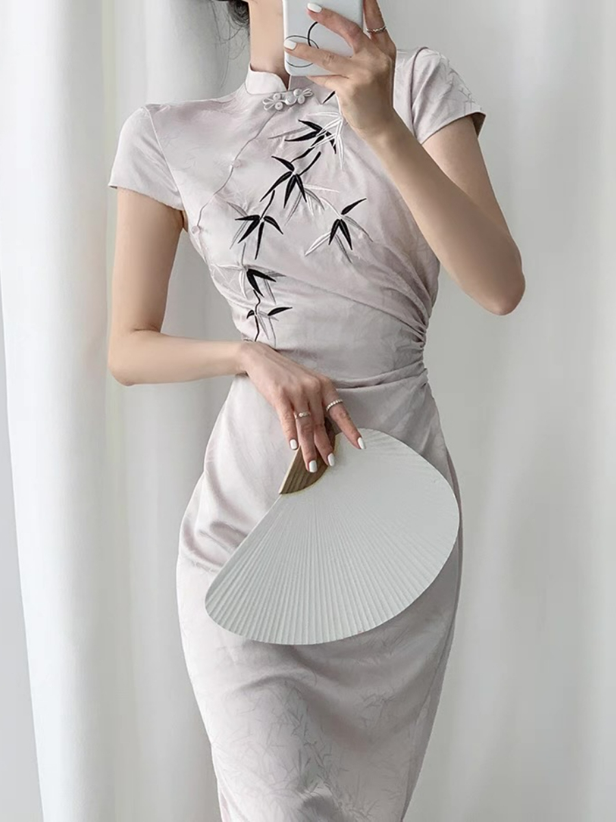 Xin Lan Bamboo Printing Cheongsam