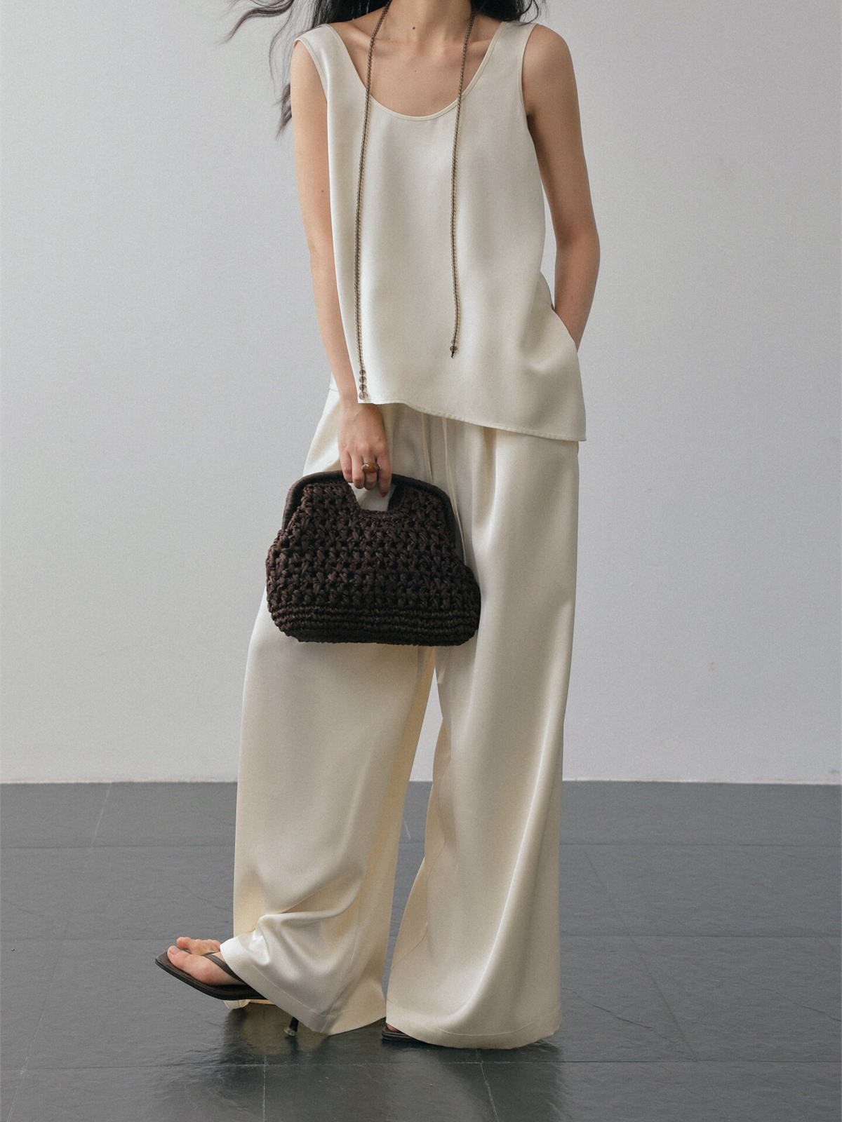 Hadley Draped Sleeveless Top & Wide-Leg Pants (Sold Separately)