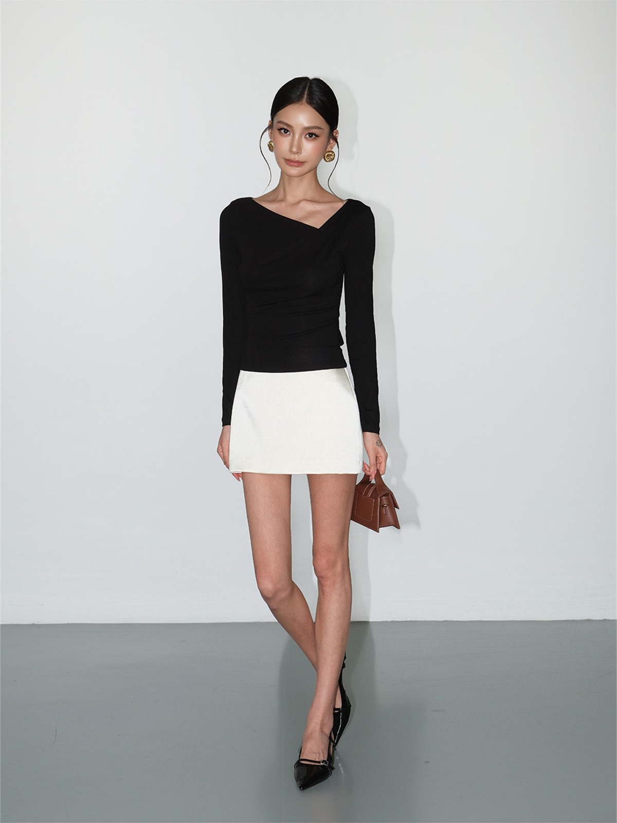 Lucasta Satin Mini Skirt