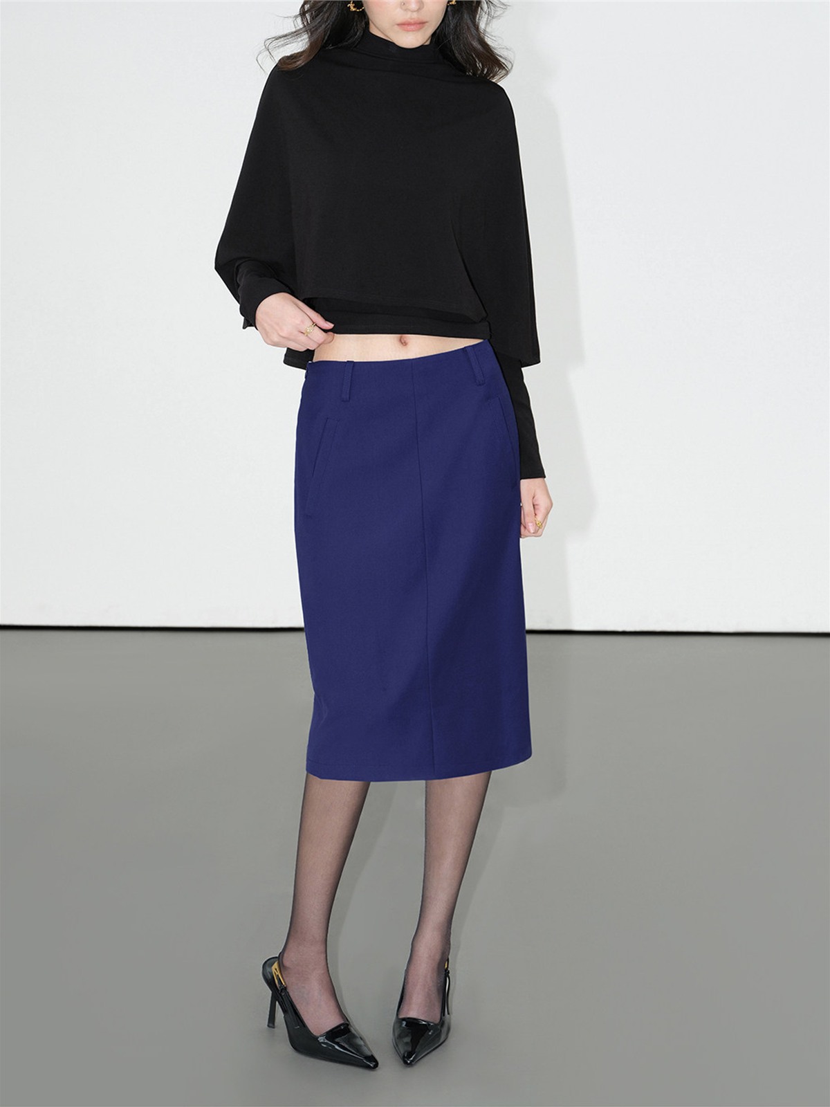 Jasmine Back Slit Midi Skirt