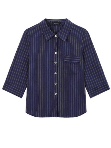 Julia Pinstripe Three-Quarter Sleeve Shirt