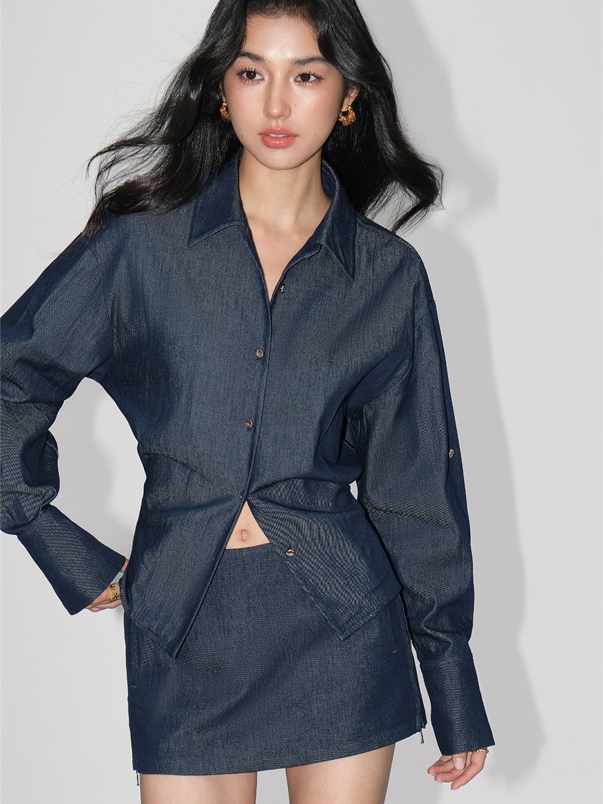 Jeannine Denim Shirt & Mini Skort (Sold Separately)