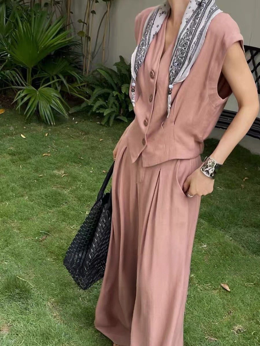 Alianna Vest and Wide Leg Pants Set