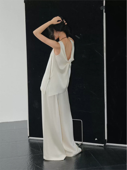 Hadley Draped Sleeveless Top & Wide-Leg Pants (Sold Separately)