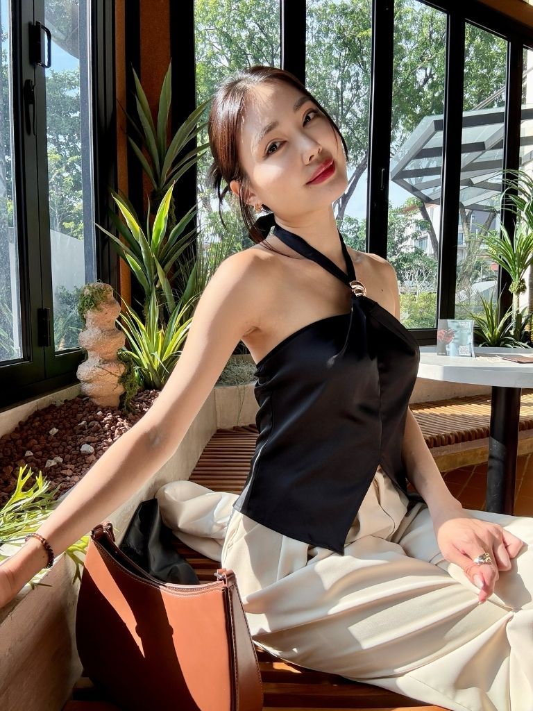 Kiana Halter Neck Satin Top