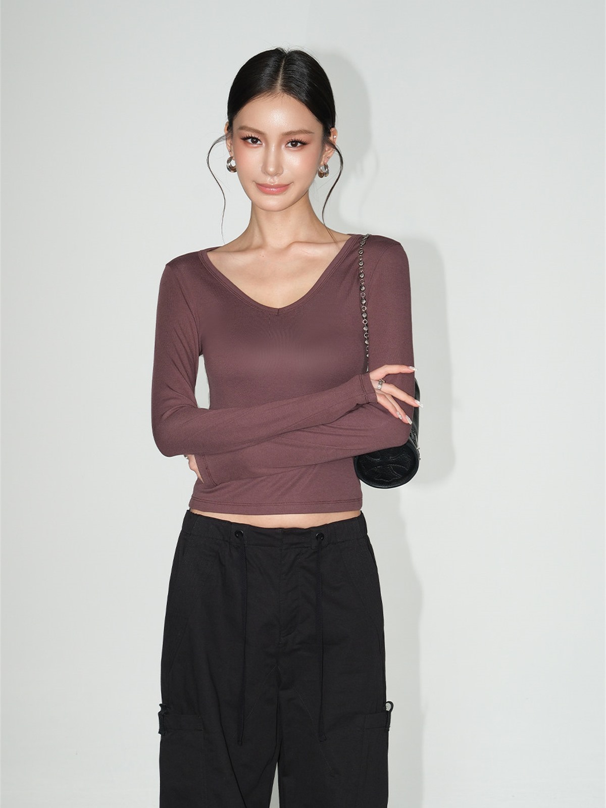 Linnea V-Neck Long-Sleeve Knit Top