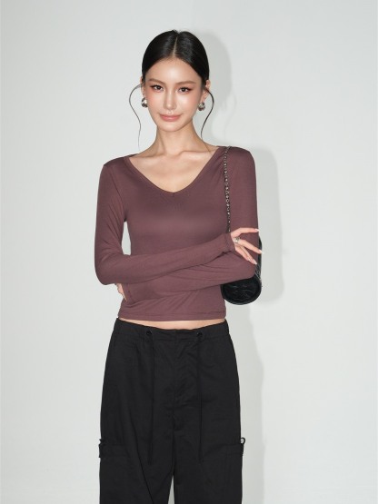 Linnea V-Neck Long-Sleeve Knit Top