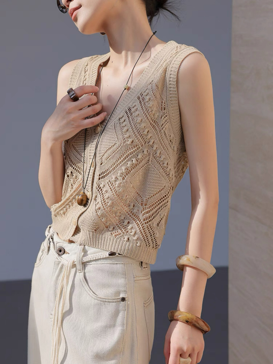 Michal Bold Knit Sleeveless Top