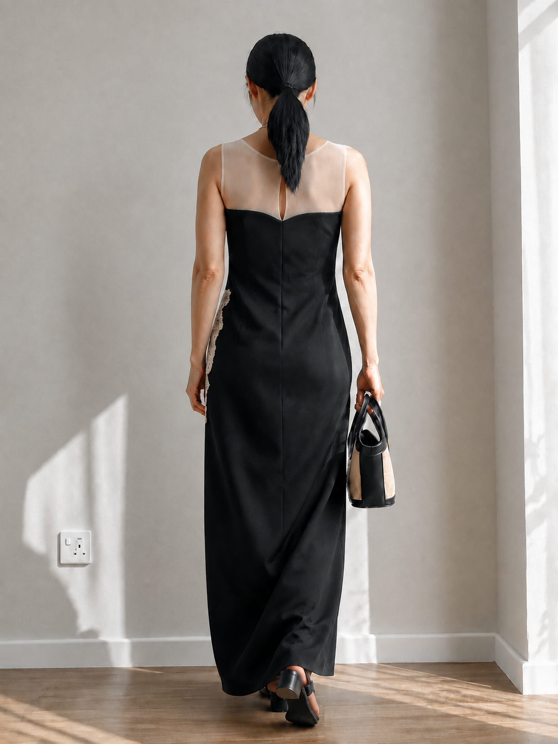 Choum Lace-Appliqué Column Dress