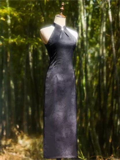 Ya Ca Jacquard Halter Cheongsam