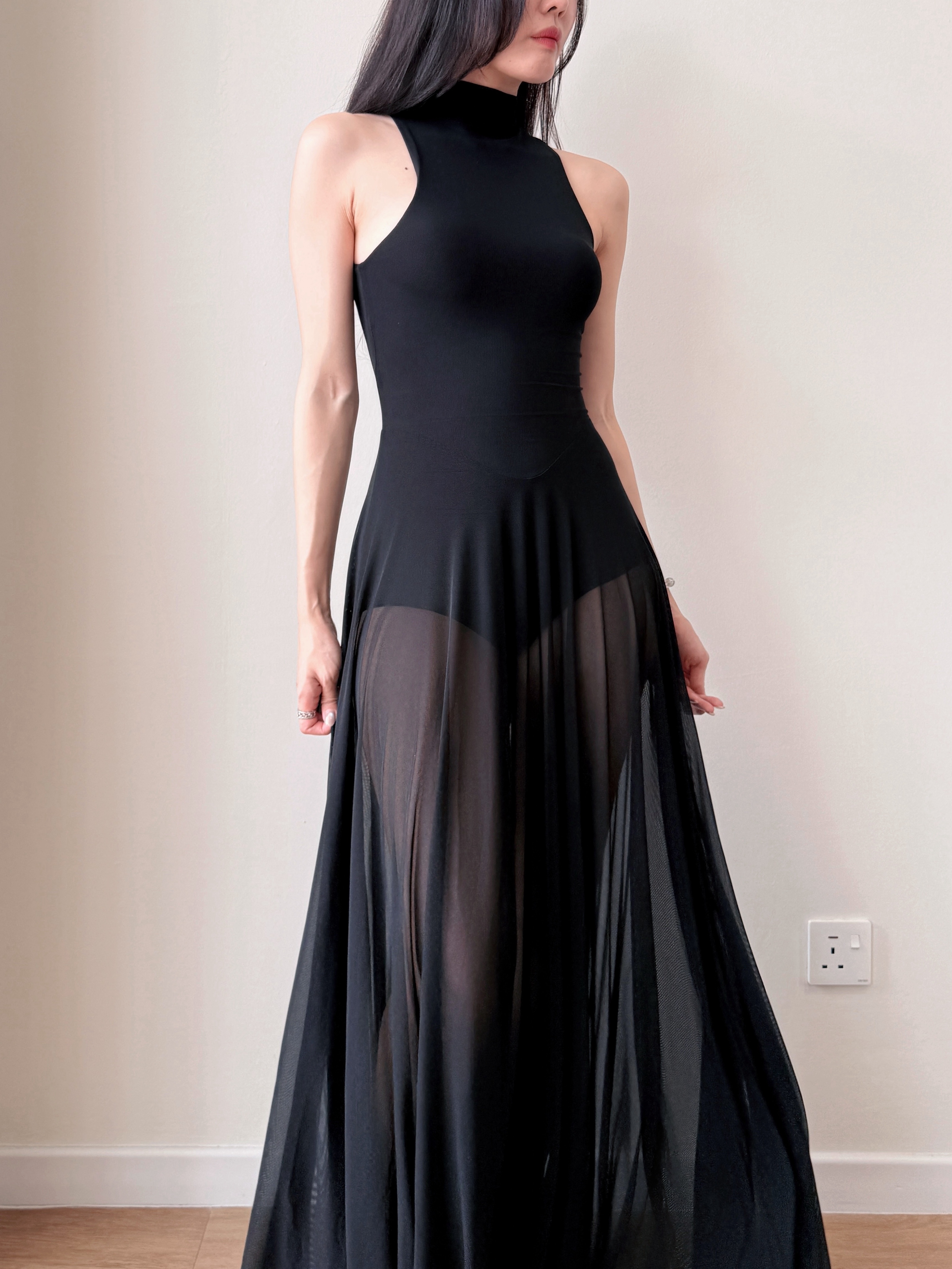 Dracula Bodycon Sheer Maxi Dress
