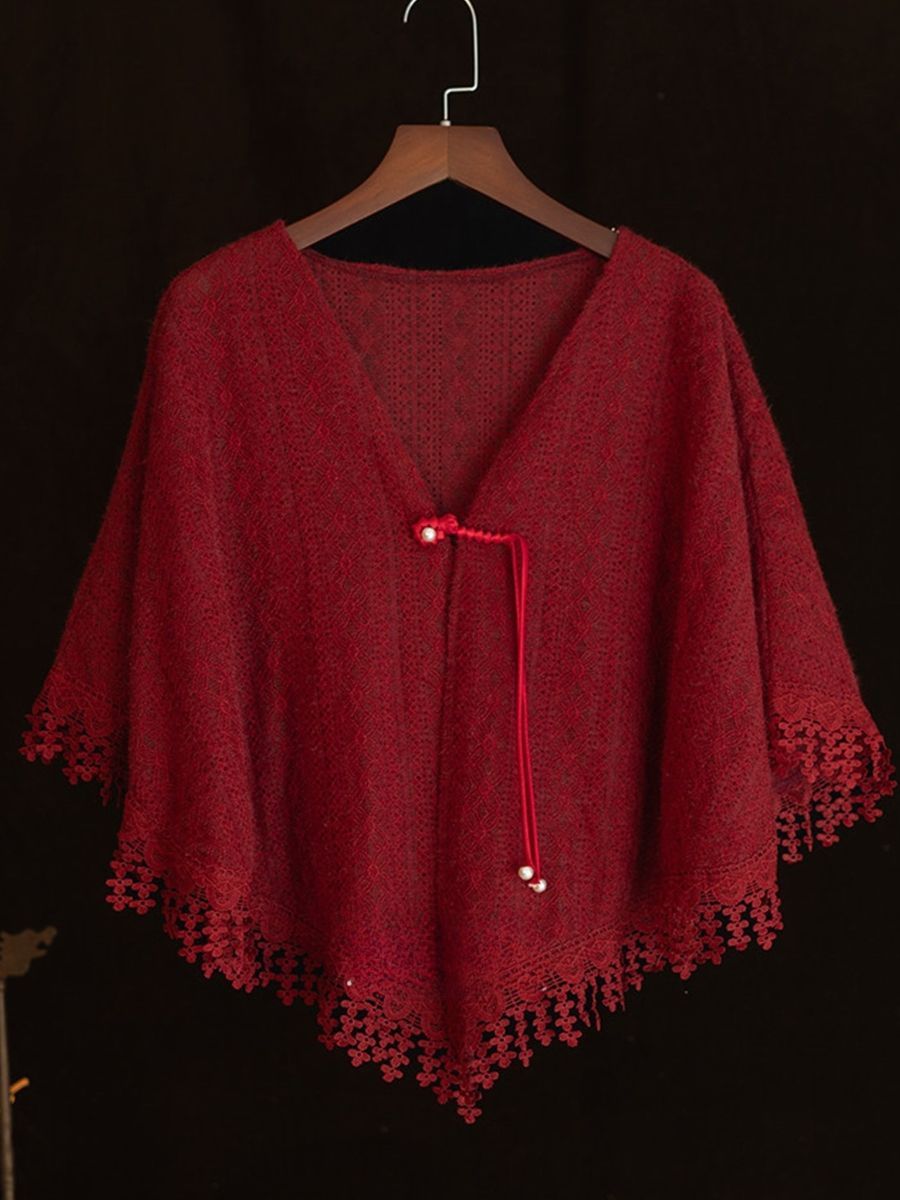 Yun Ceng Lace Tassel Shawl