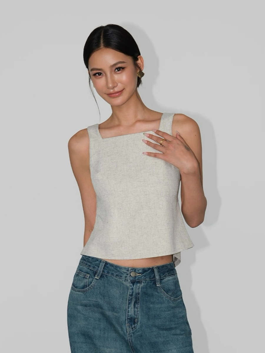 Alexandra Back Waist Tie Linen Top & Pants