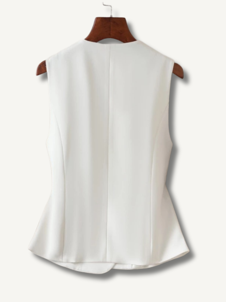 Vicky Asymmetric Button Vest