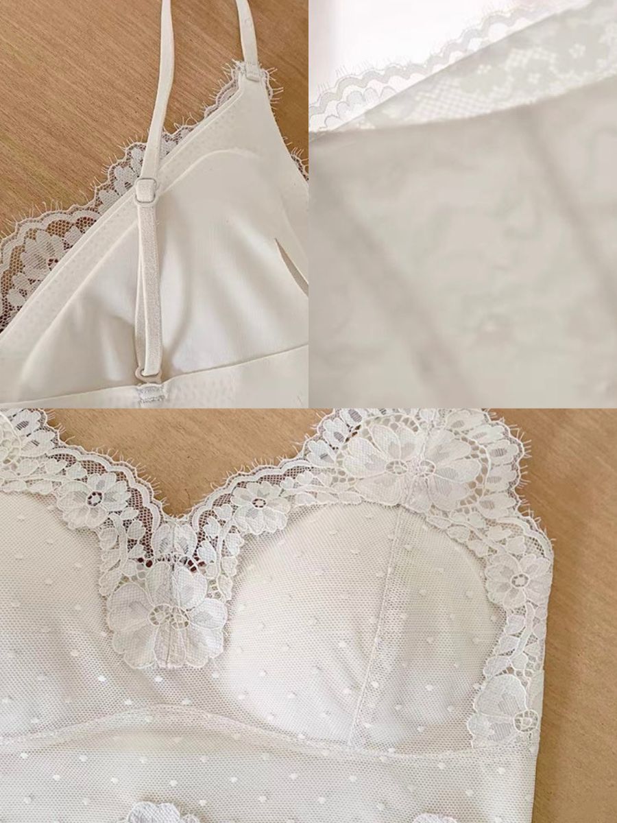 Elora Lacey Trim Padded Crop Top