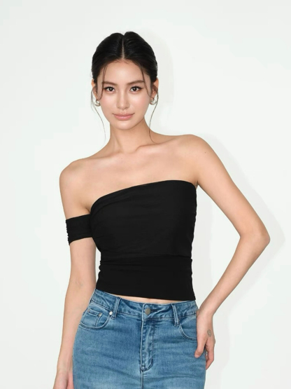 Khloe Asymmetric Shoulder Top