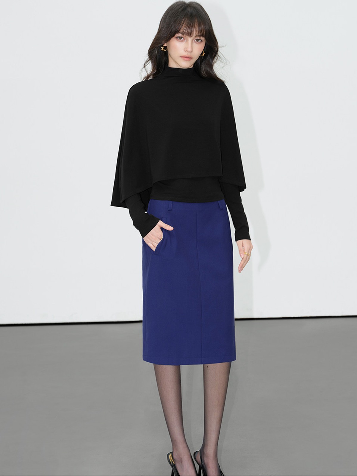 Jasmine Back Slit Midi Skirt