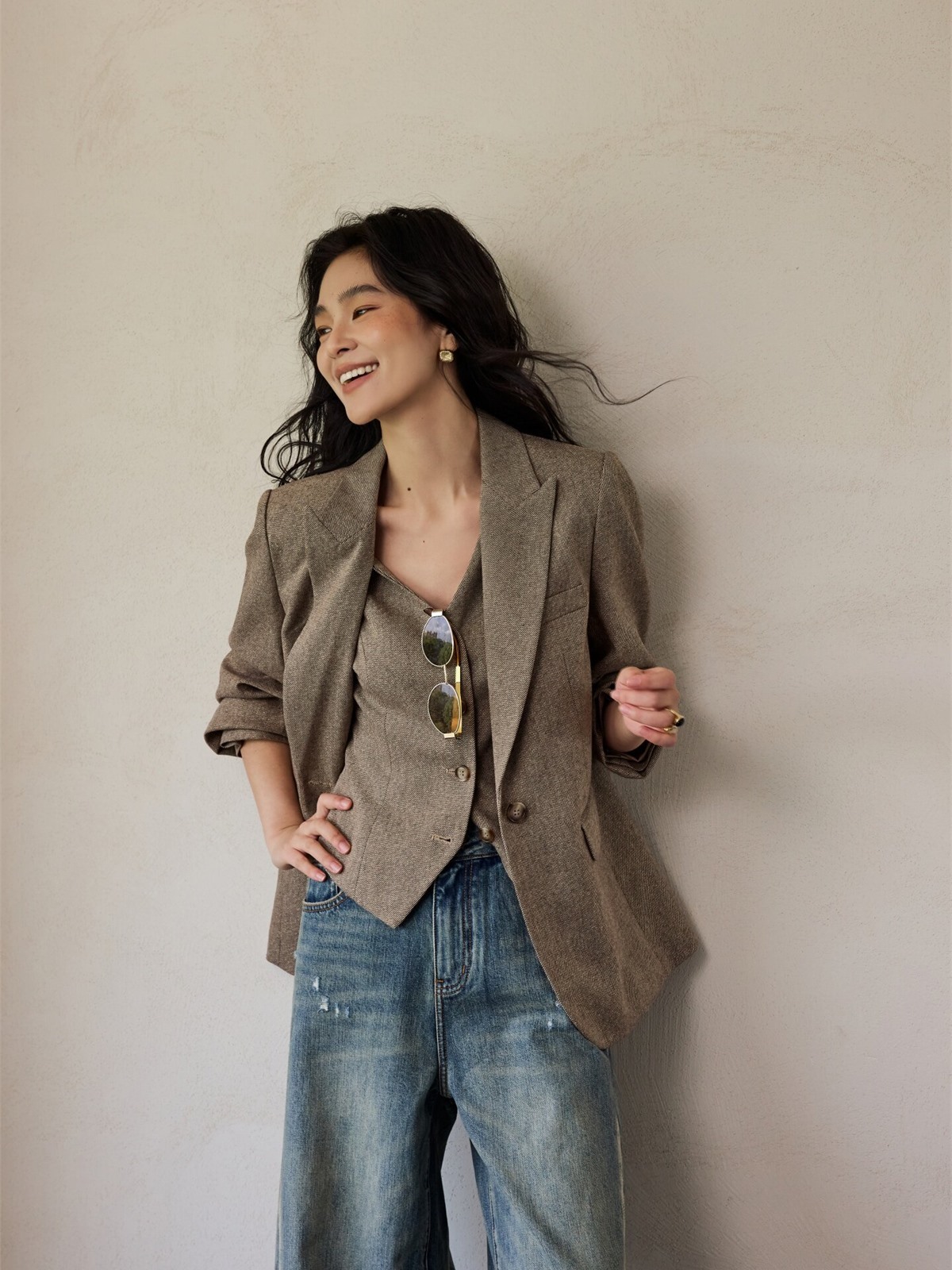 Honory Textured Blazer & Vest (Sold Separately)