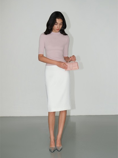 Julie Wrap Front Slit Midi Skirt