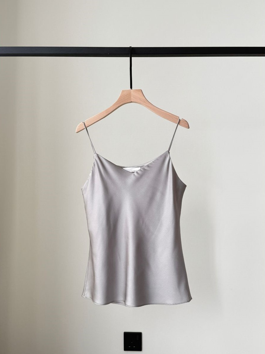 Lebbie Satin Cami Top (Discounted-M size)-The Black Bow-