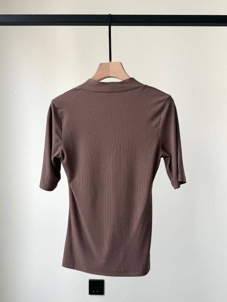 Katalynn Mid Sleeve V-Neck Knit Top