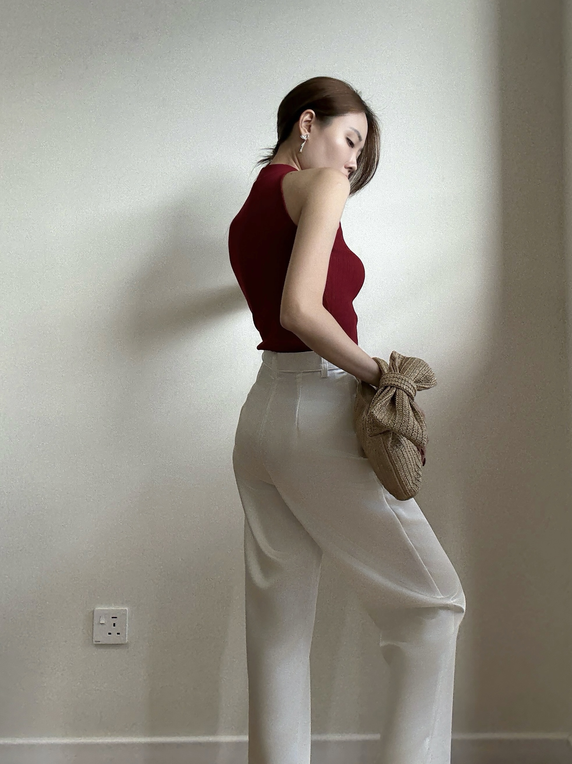 Li Yi Halter Neck Oriental Knit Top