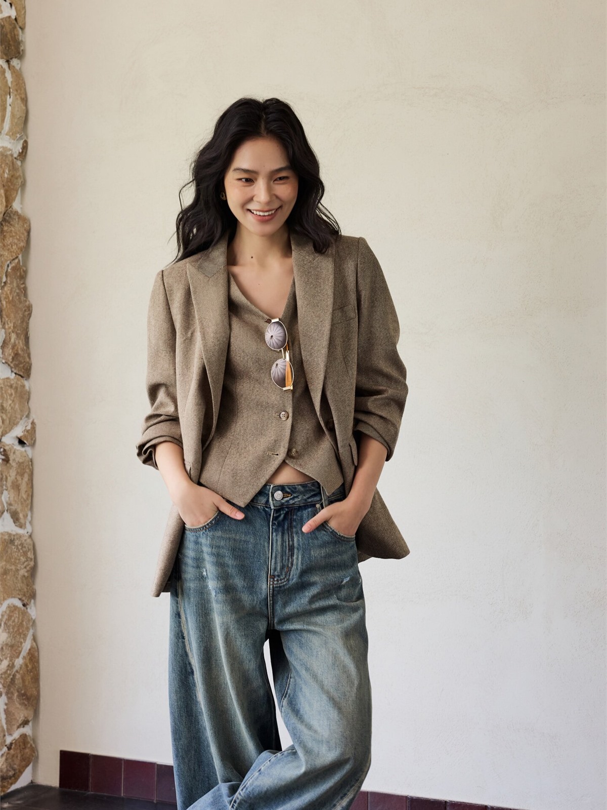 Honory Textured Blazer & Vest (Sold Separately)