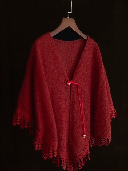 Yun Ceng Lace Tassel Shawl