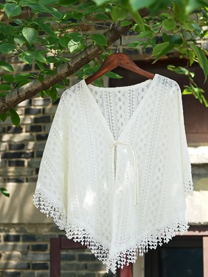Ci Man Crochet Cardigan with Tassels