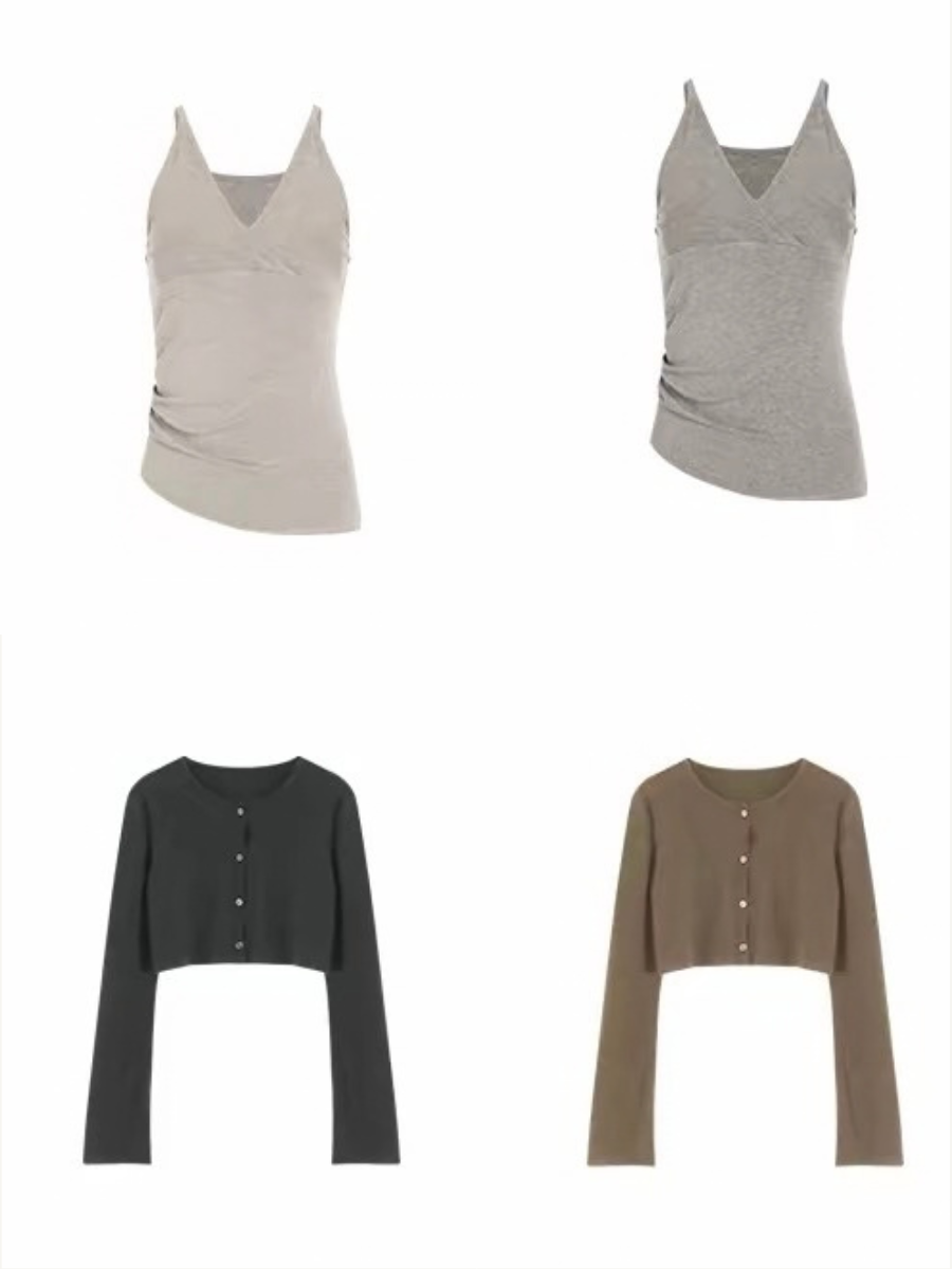 Graca Soft Knit Three-Piece Holiday Set (Sold Seperately-Camisole, Cardigan, Maxi Skirt)