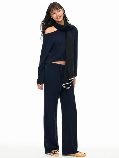 Gracia One Shoulder Knit Top & Drawstring Pants (Sold Seperately)