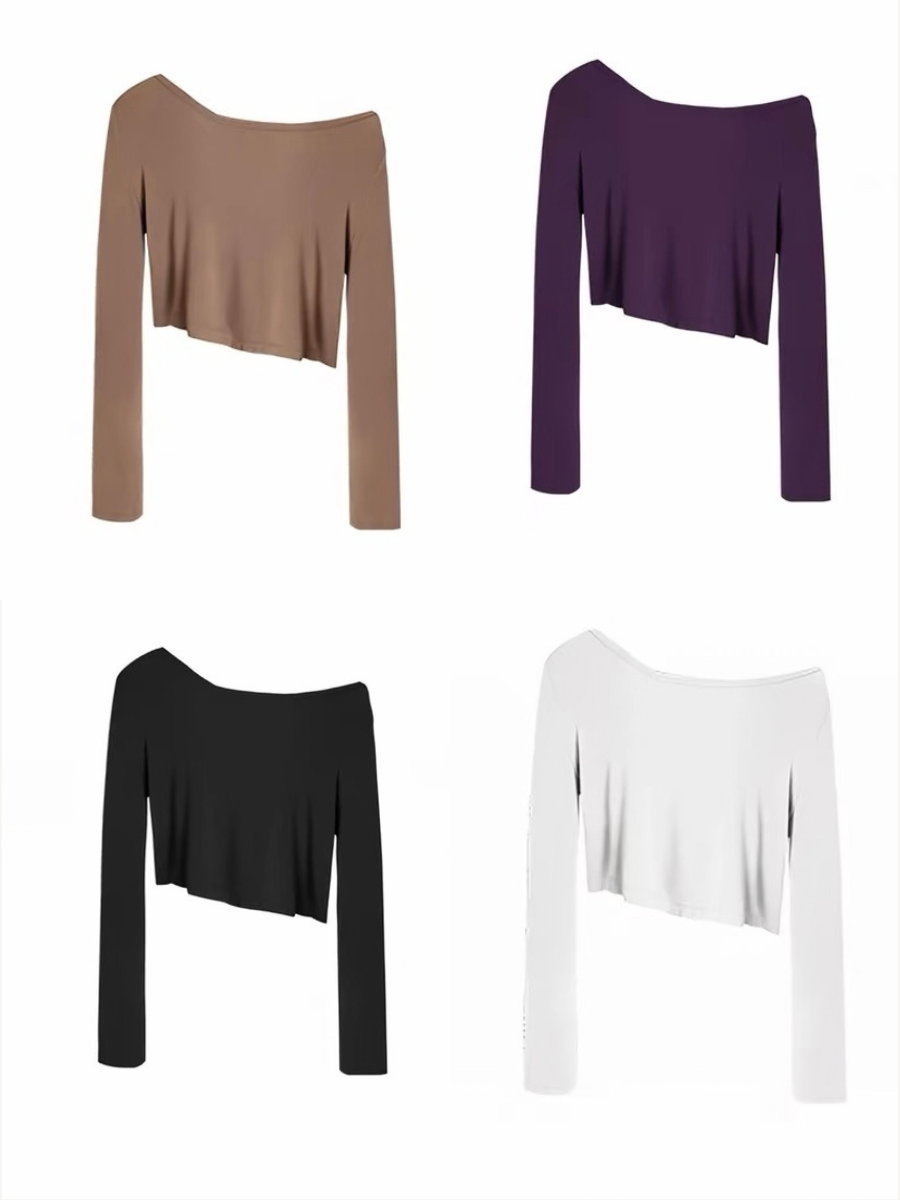 Gia Relaxed One-Shoulder Cropped Tee