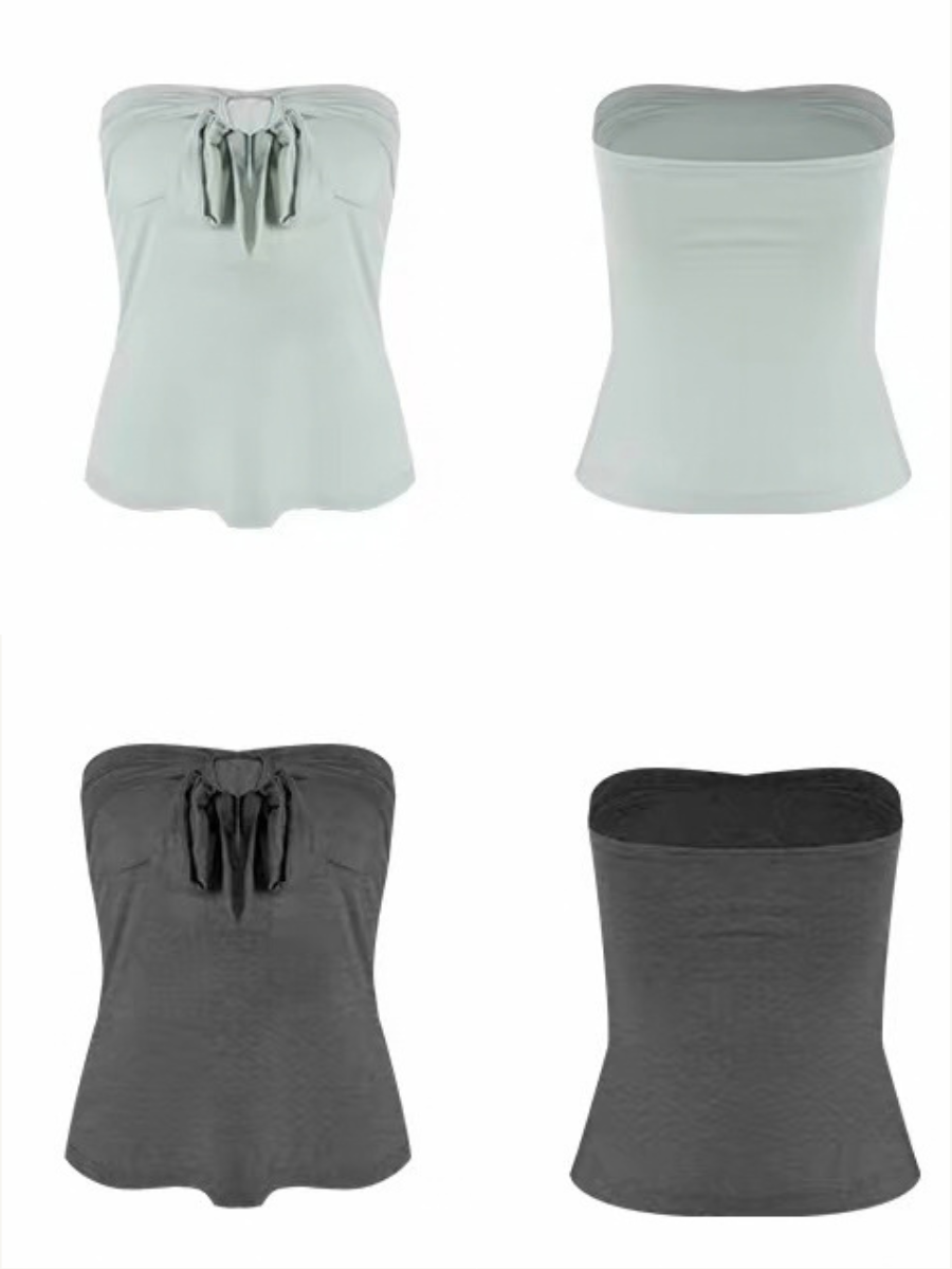 Ginny Bow-Front Tube Top & Cardigan (Sold Seperately)