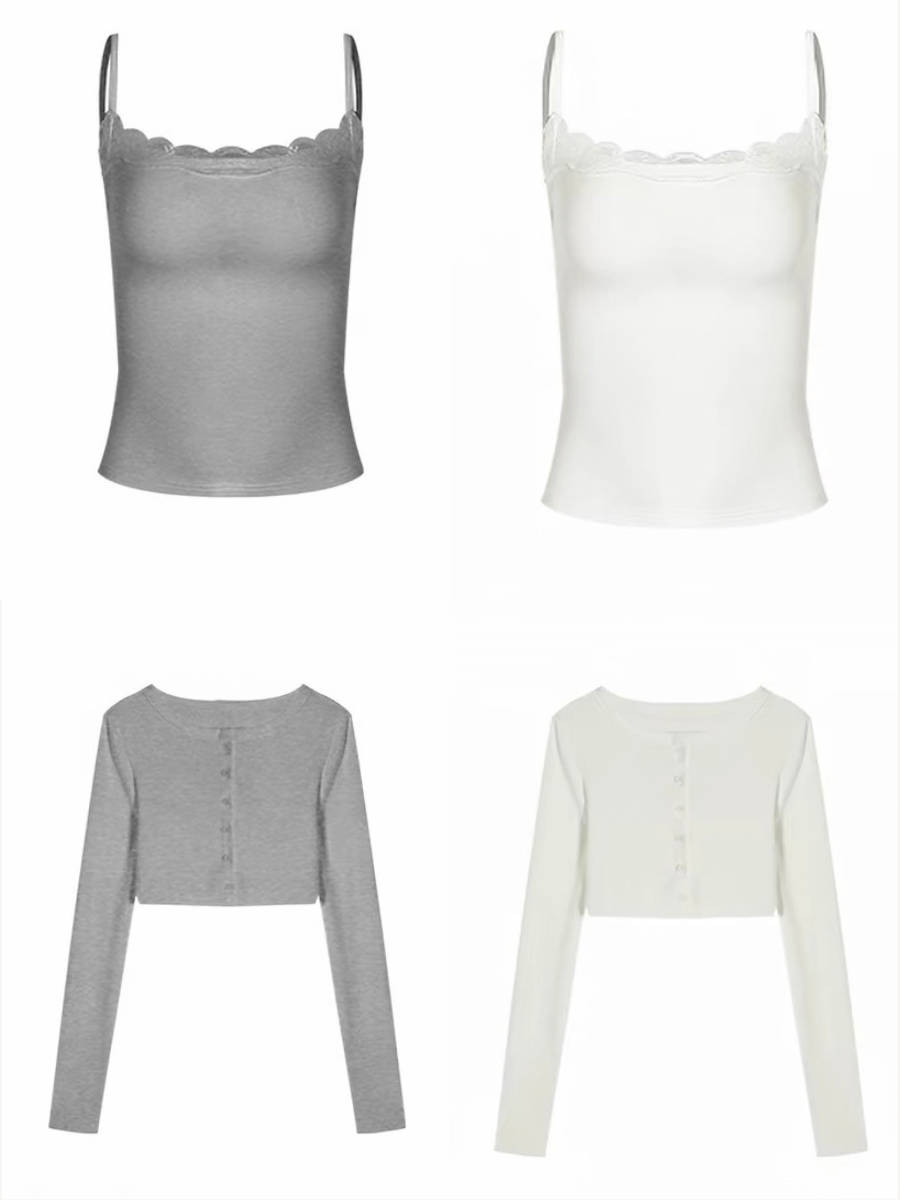 Gatlin Relaxed Casual Set (Sold Seperately-Camisole, Cardigan, Pants,Shorts)