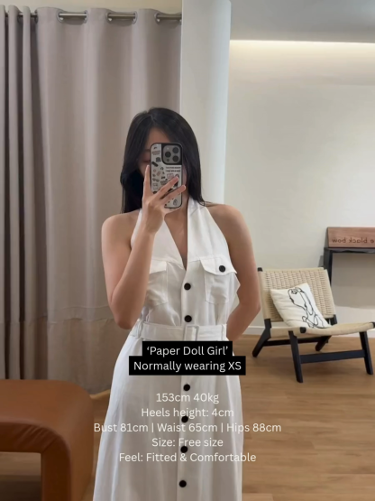 Yente V-Collar Button Down Dress