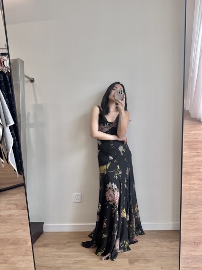 Lena U-Neck Floral Printing Maxi Dress