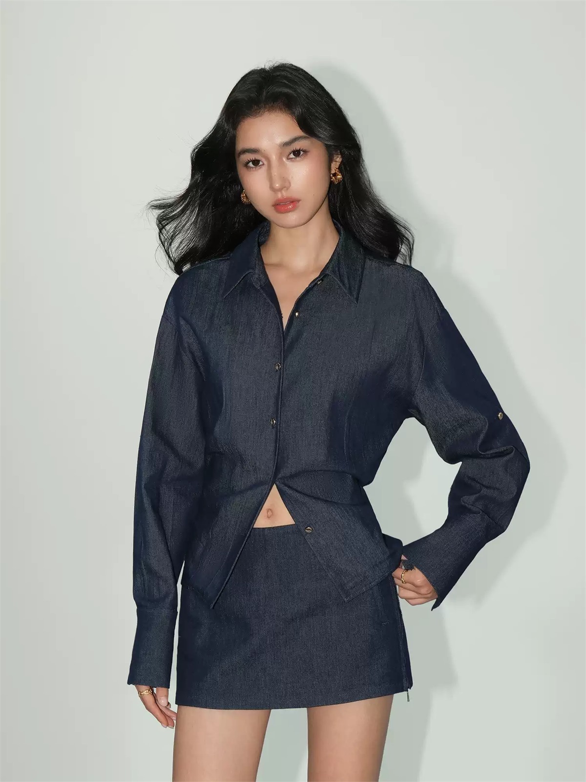 Jeannine Denim Shirt & Mini Skort (Sold Separately)